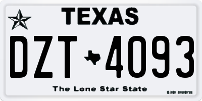 TX license plate DZT4093