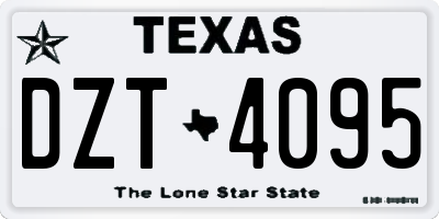 TX license plate DZT4095