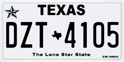 TX license plate DZT4105