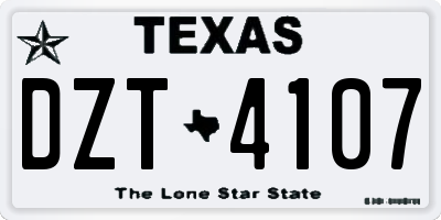 TX license plate DZT4107
