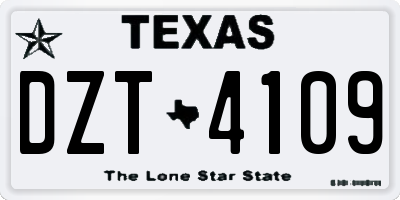 TX license plate DZT4109