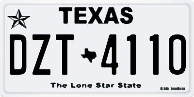 TX license plate DZT4110