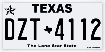 TX license plate DZT4112
