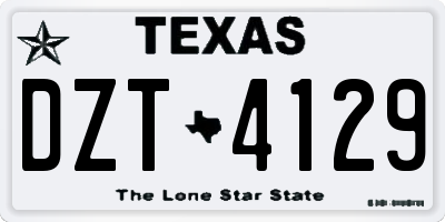 TX license plate DZT4129