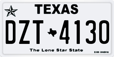TX license plate DZT4130
