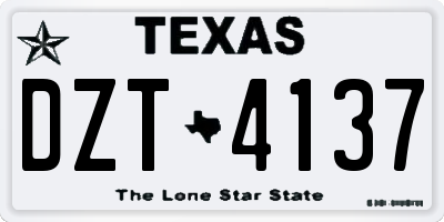 TX license plate DZT4137