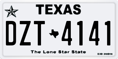 TX license plate DZT4141