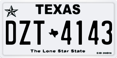 TX license plate DZT4143