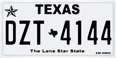 TX license plate DZT4144
