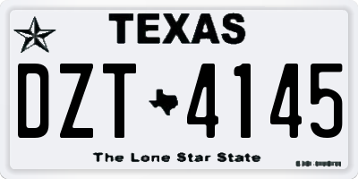 TX license plate DZT4145
