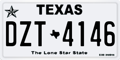 TX license plate DZT4146