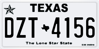 TX license plate DZT4156