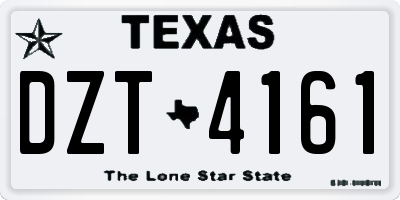 TX license plate DZT4161