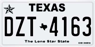 TX license plate DZT4163