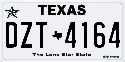 TX license plate DZT4164