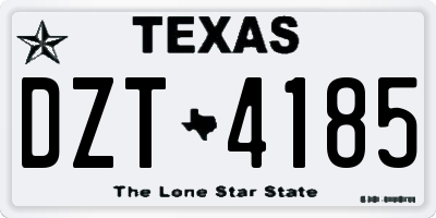 TX license plate DZT4185