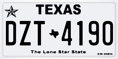 TX license plate DZT4190
