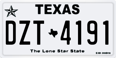 TX license plate DZT4191