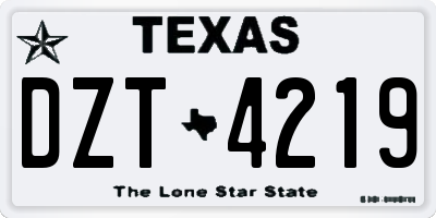 TX license plate DZT4219