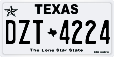 TX license plate DZT4224