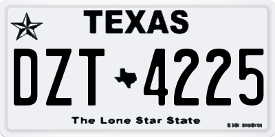 TX license plate DZT4225