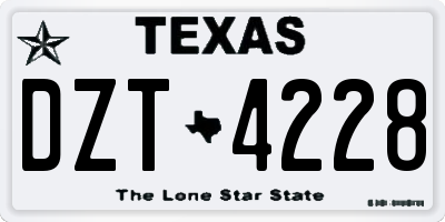 TX license plate DZT4228