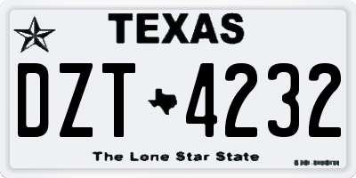 TX license plate DZT4232