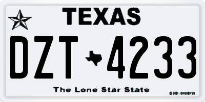 TX license plate DZT4233