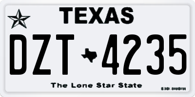TX license plate DZT4235