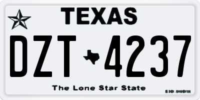 TX license plate DZT4237