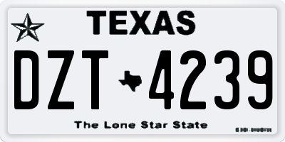 TX license plate DZT4239