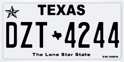 TX license plate DZT4244