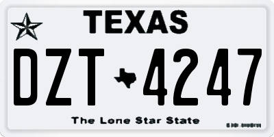 TX license plate DZT4247
