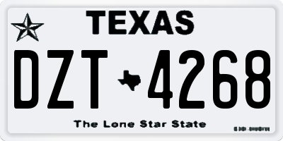 TX license plate DZT4268