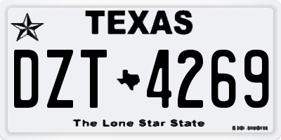 TX license plate DZT4269