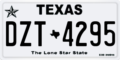 TX license plate DZT4295