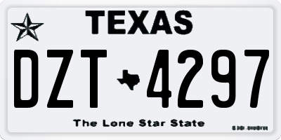 TX license plate DZT4297