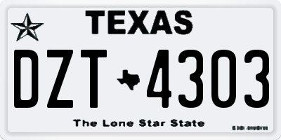TX license plate DZT4303