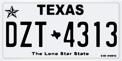 TX license plate DZT4313
