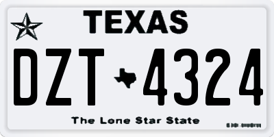 TX license plate DZT4324