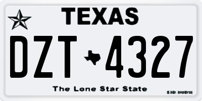 TX license plate DZT4327