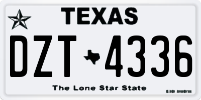 TX license plate DZT4336