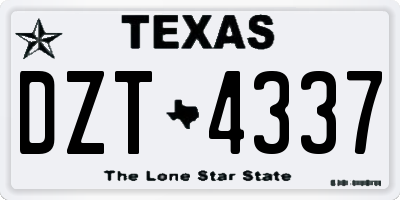 TX license plate DZT4337