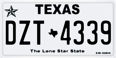 TX license plate DZT4339