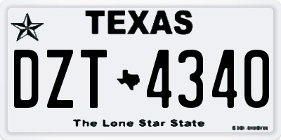 TX license plate DZT4340