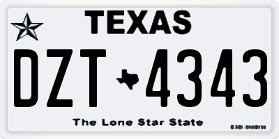 TX license plate DZT4343