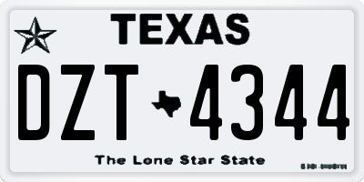 TX license plate DZT4344