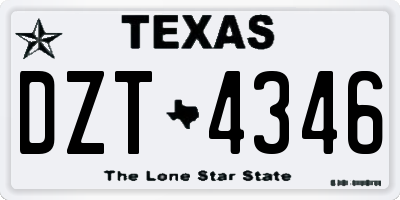 TX license plate DZT4346