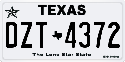 TX license plate DZT4372