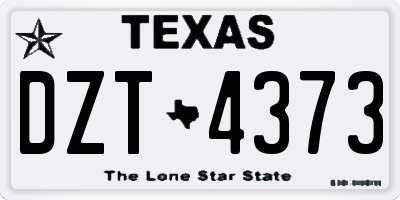 TX license plate DZT4373